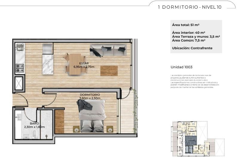 Plano de planta unidad 1003