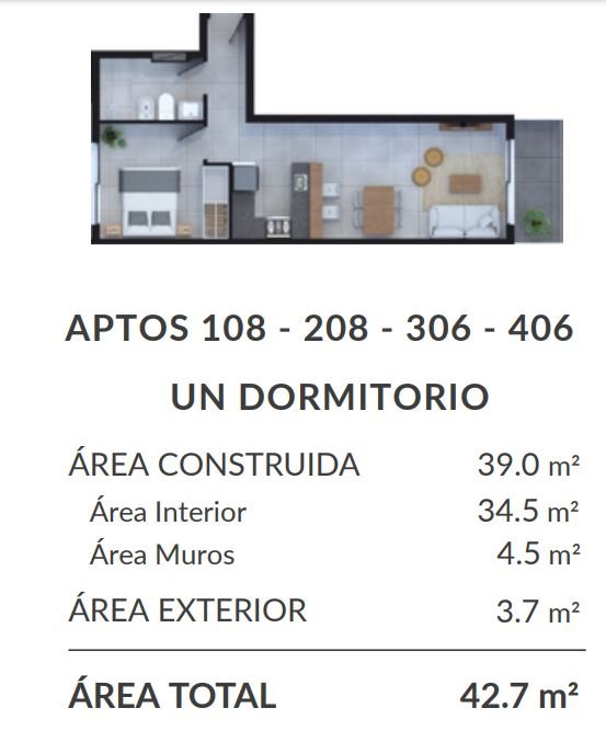 Plano de planta unidad 208