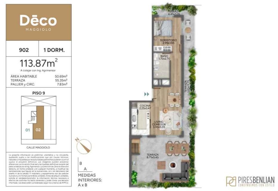 APARTAMENTO DE 2D - UNIDAD 902 - PISO 9