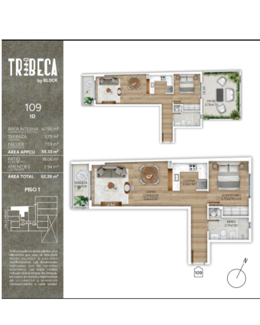 Apartamento de 1d Unidad 109