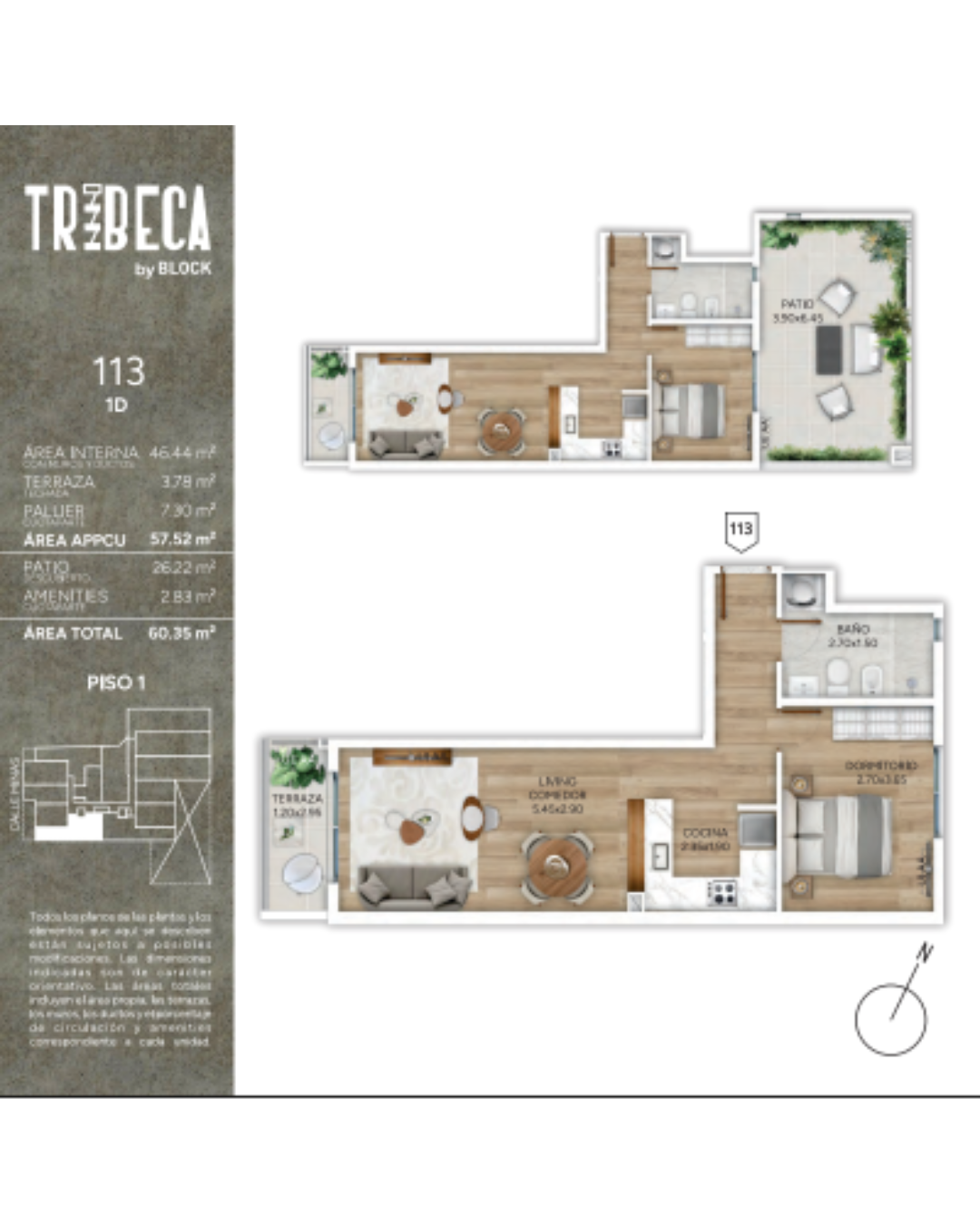 Apartamento de 1d Unidad 113
