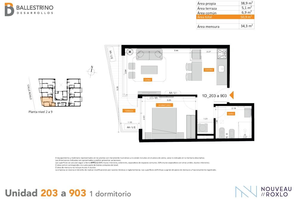 Apartamento de 1 dormitorio Unidad 603