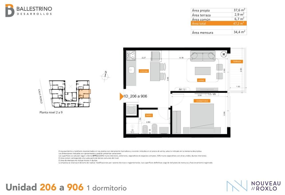 Apartamento de 1 dormitorio Unidad 606
