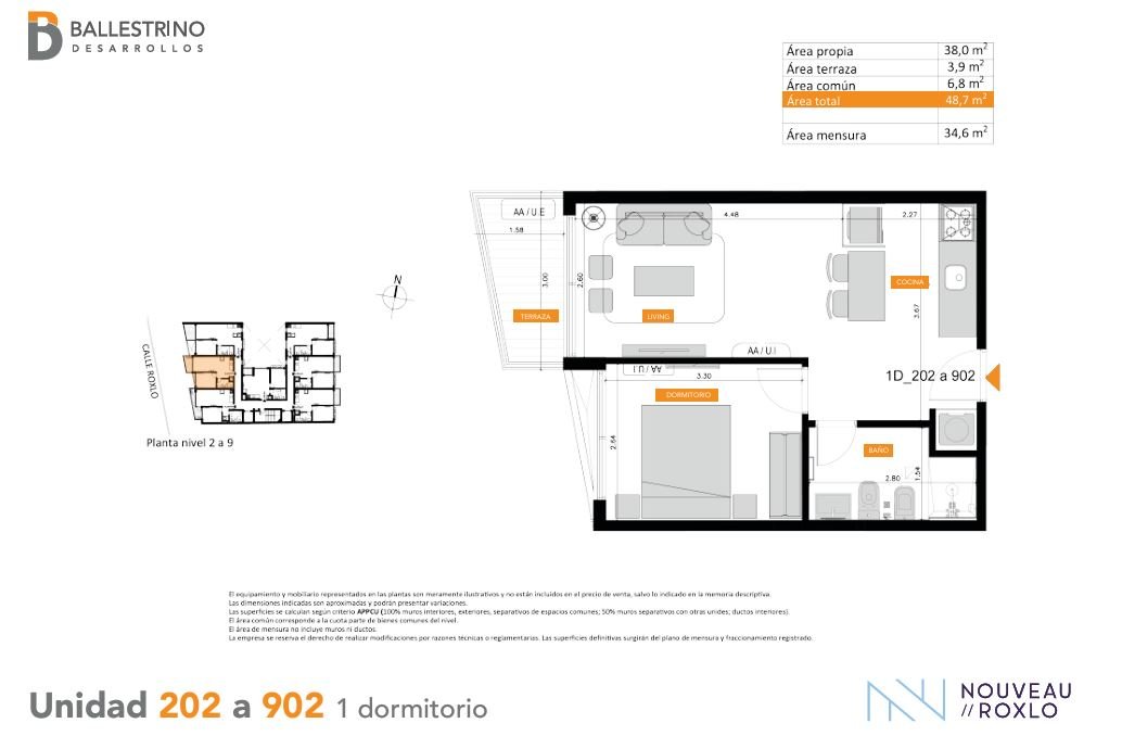 Apartamento de 1 dormitorio Unidad 202